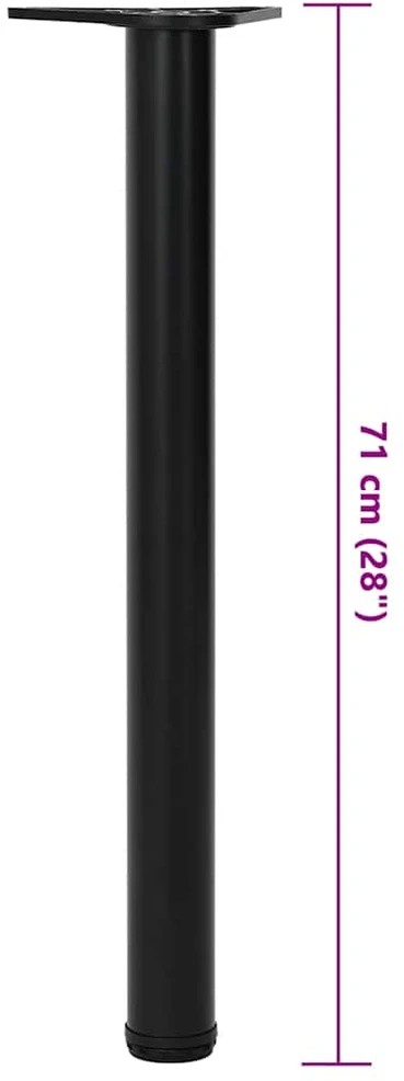 Reguliuojamo aukščio stalo kojos, 4vnt., juodos spalvos, 710mm