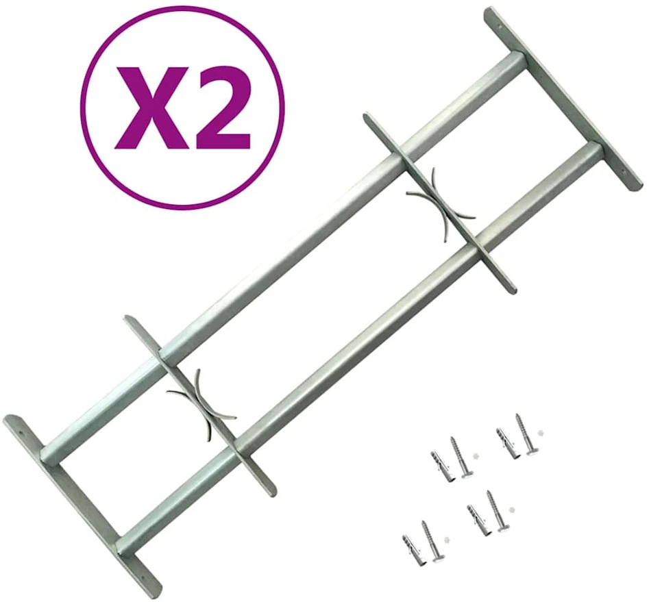 Reguliuojamos apsauginės grotelės langams, 2vnt., 700-1050mm