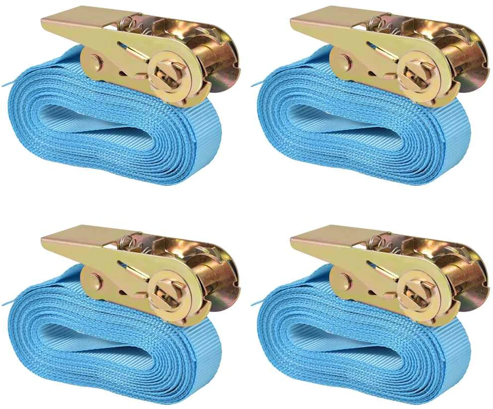 Reketo tvirtinamieji dirželiai 4vnt., 0,8t., 6mx25mm, mėl. sp.