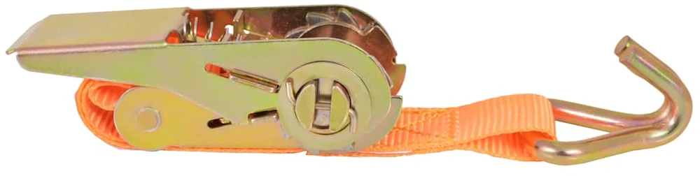 Reketo tvirtinamieji dirželiai, 4vnt., oranžiniai, 6mx25mm
