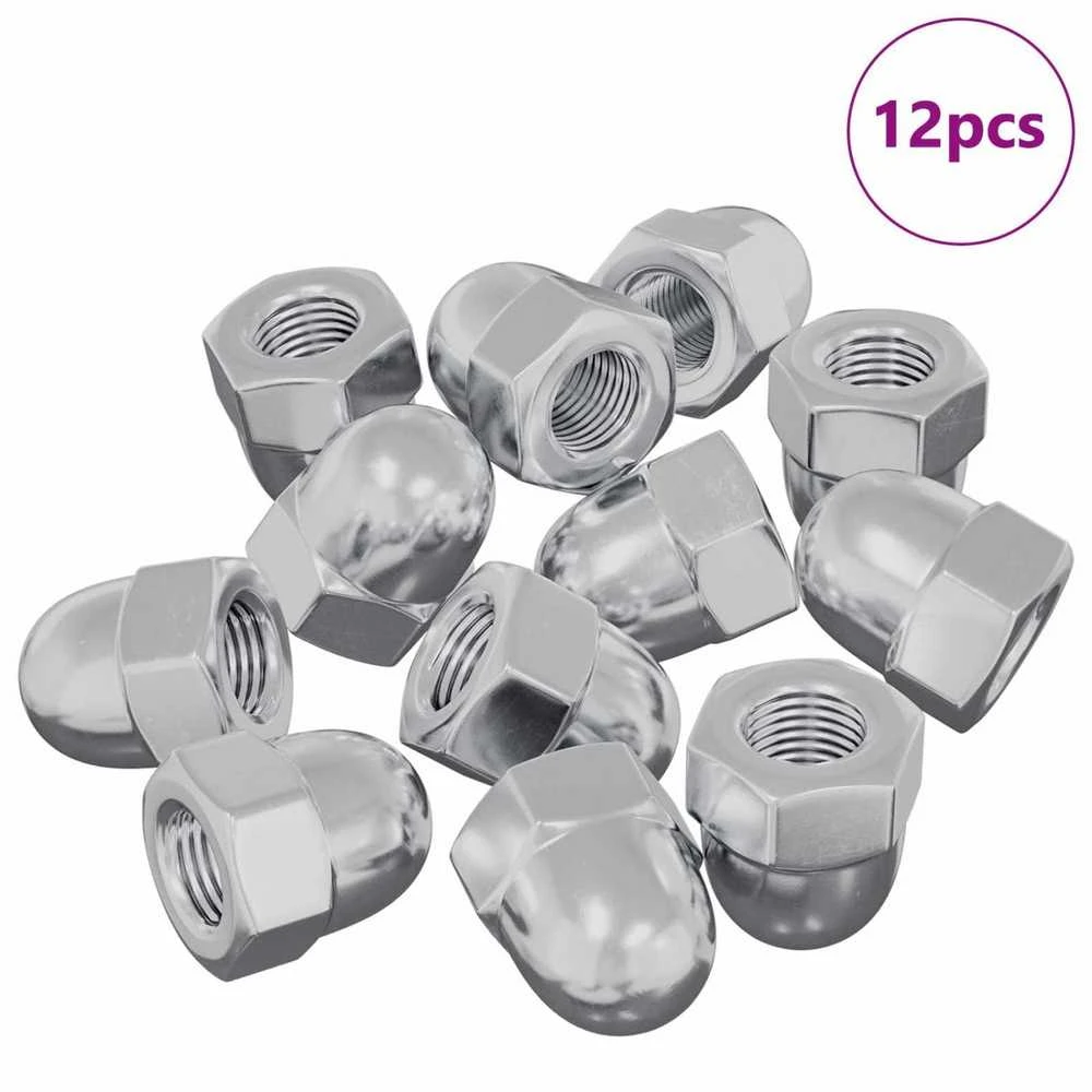 Riešutas 12 vnt. Sidabrinė M6 x 10 mm Geležis