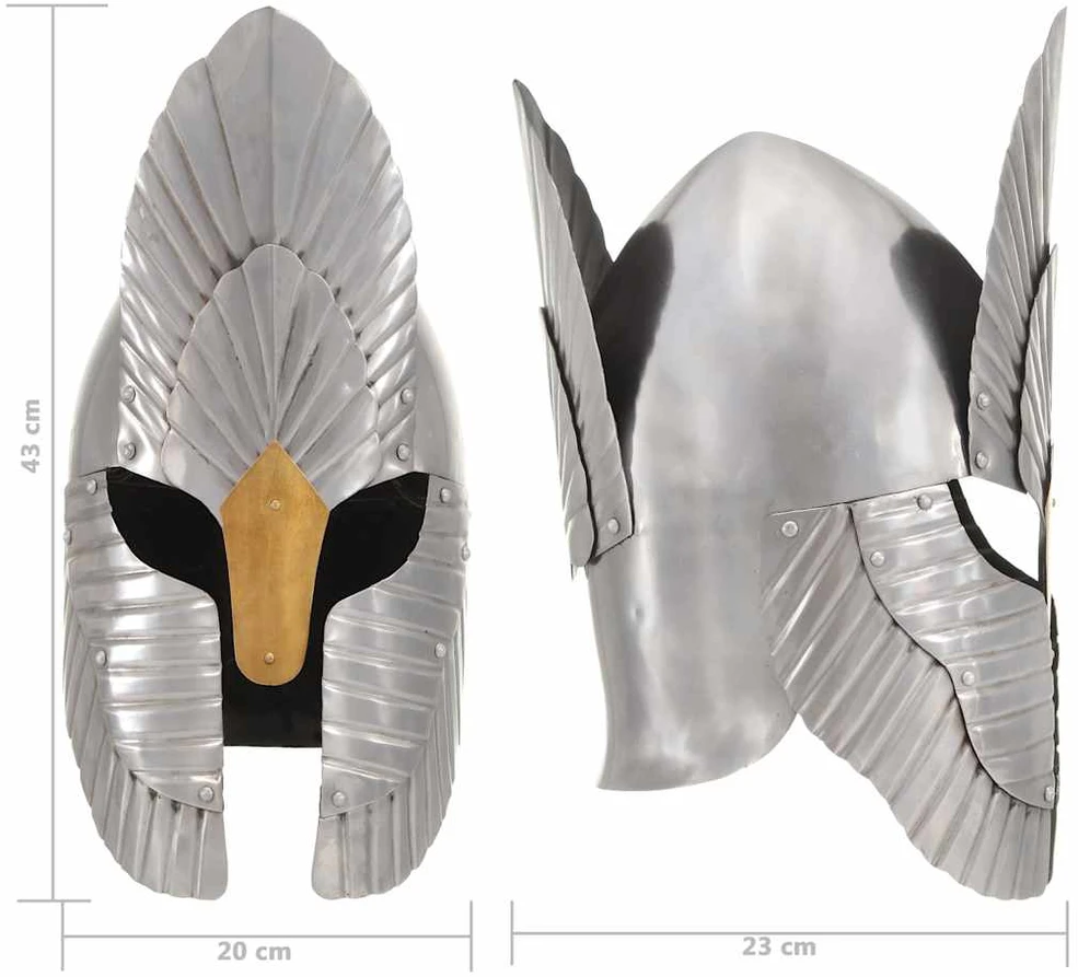 Riterio šalmas, sidabrinis, plienas, fantastinis