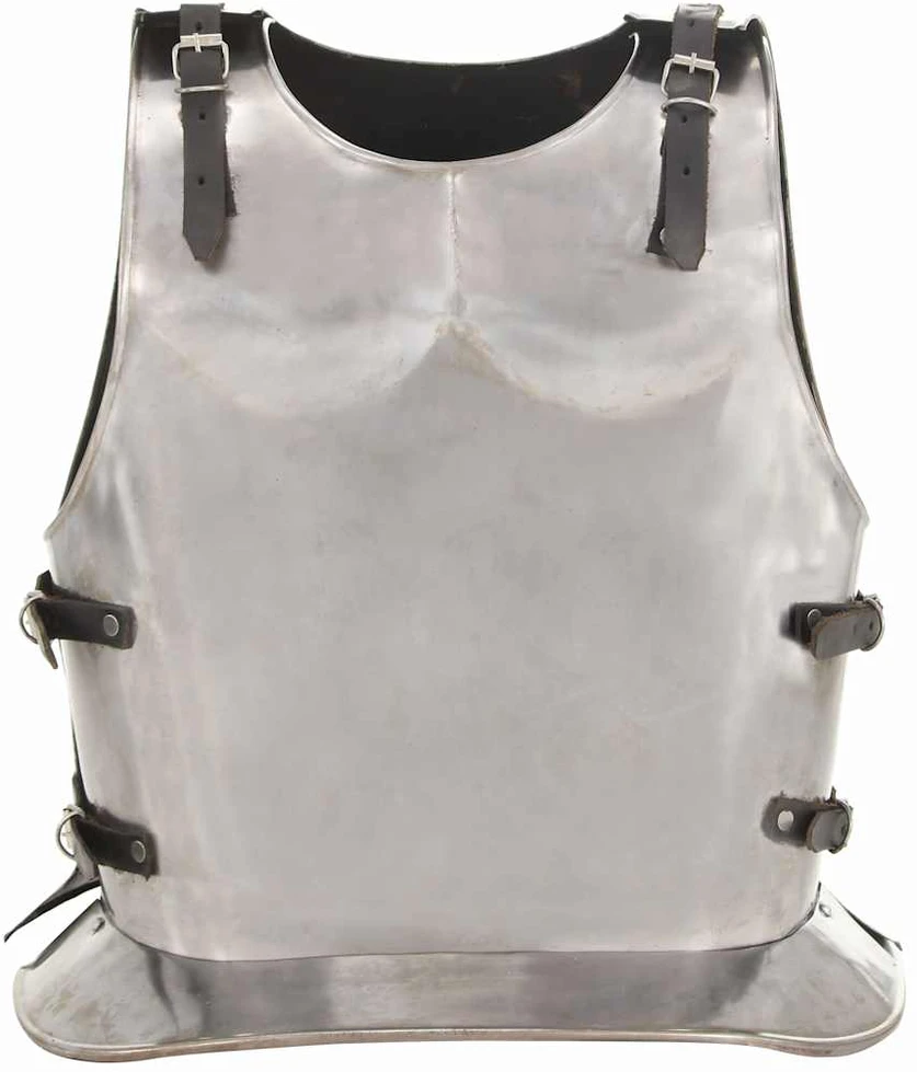 Riterio šarvai, sidabriniai, plienas, antikvarinė kopija