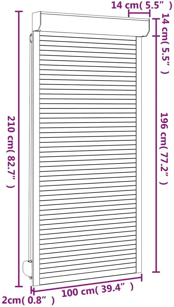 Ritinys uždangalas Baltas 100 x 210 cm