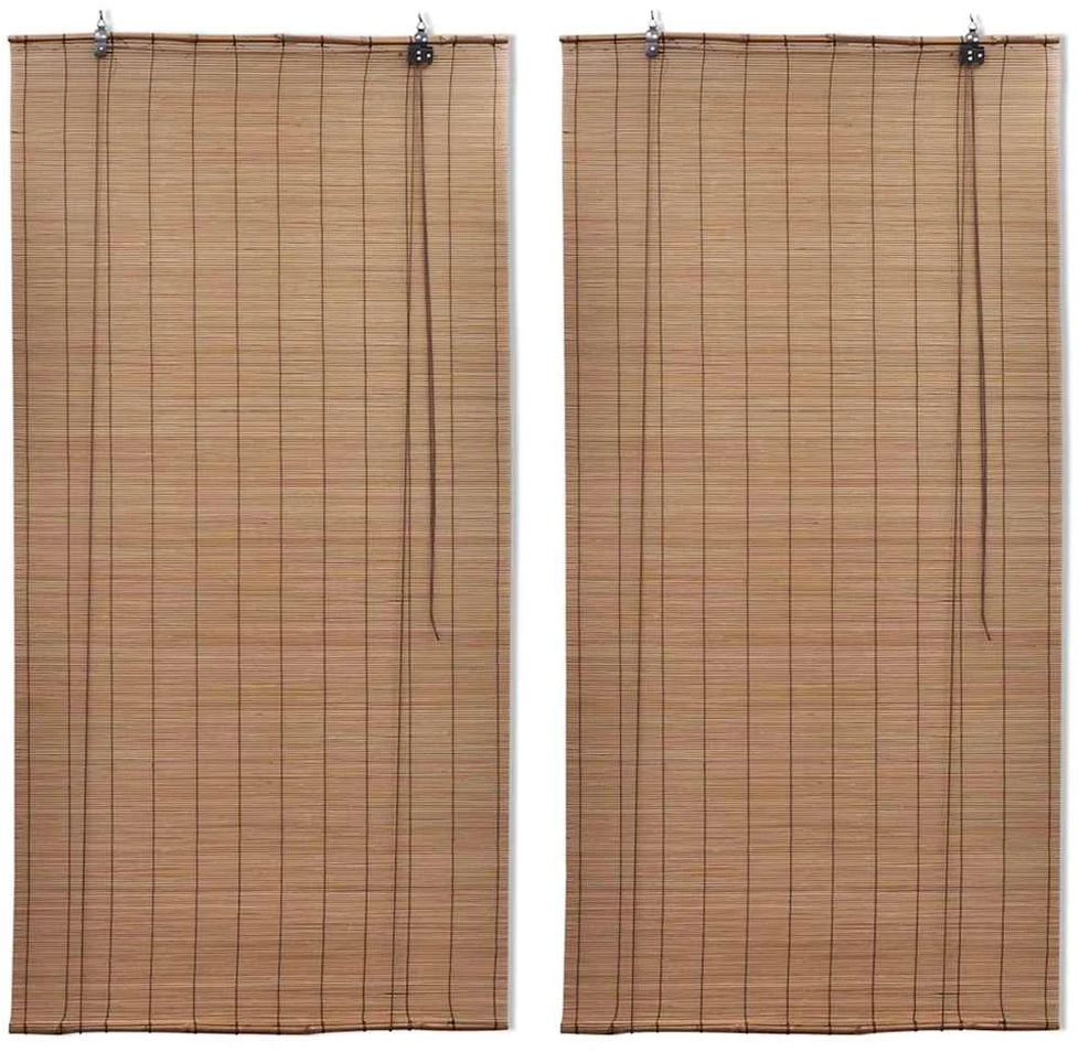 Roletai, 2vnt., rudos spalvos, 150x220cm, bambukas