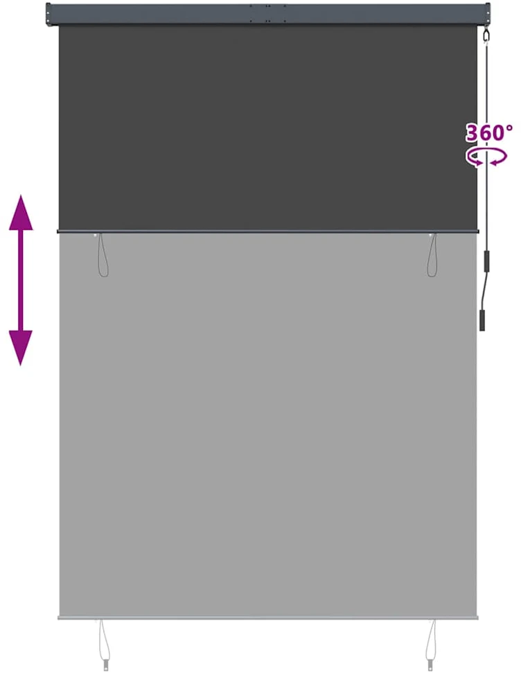 Roletas Antracito 180 x 250 cm Audinys ir aliuminis