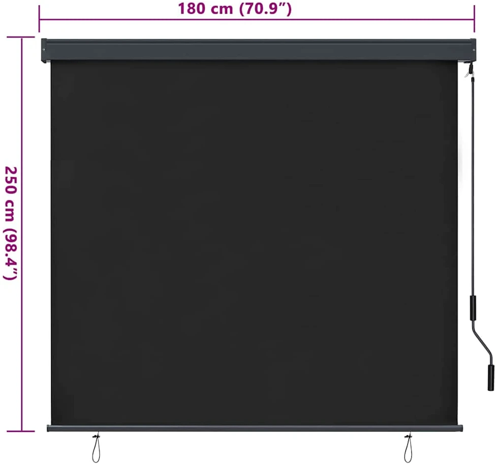 Roletas Antracito 180 x 250 cm Audinys ir aliuminis