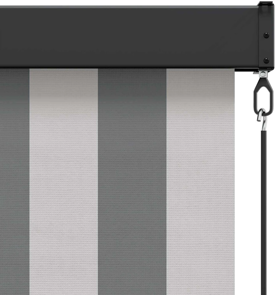 Roletas Antracito ir baltos 100 x 250 cm Audinys ir aliuminis