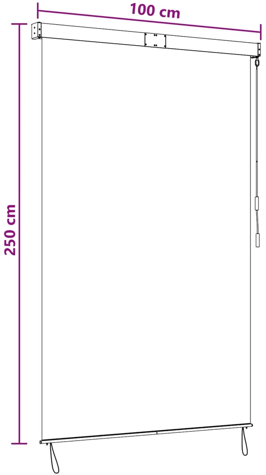 Roletas Antracito ir baltos 100 x 250 cm Audinys ir aliuminis