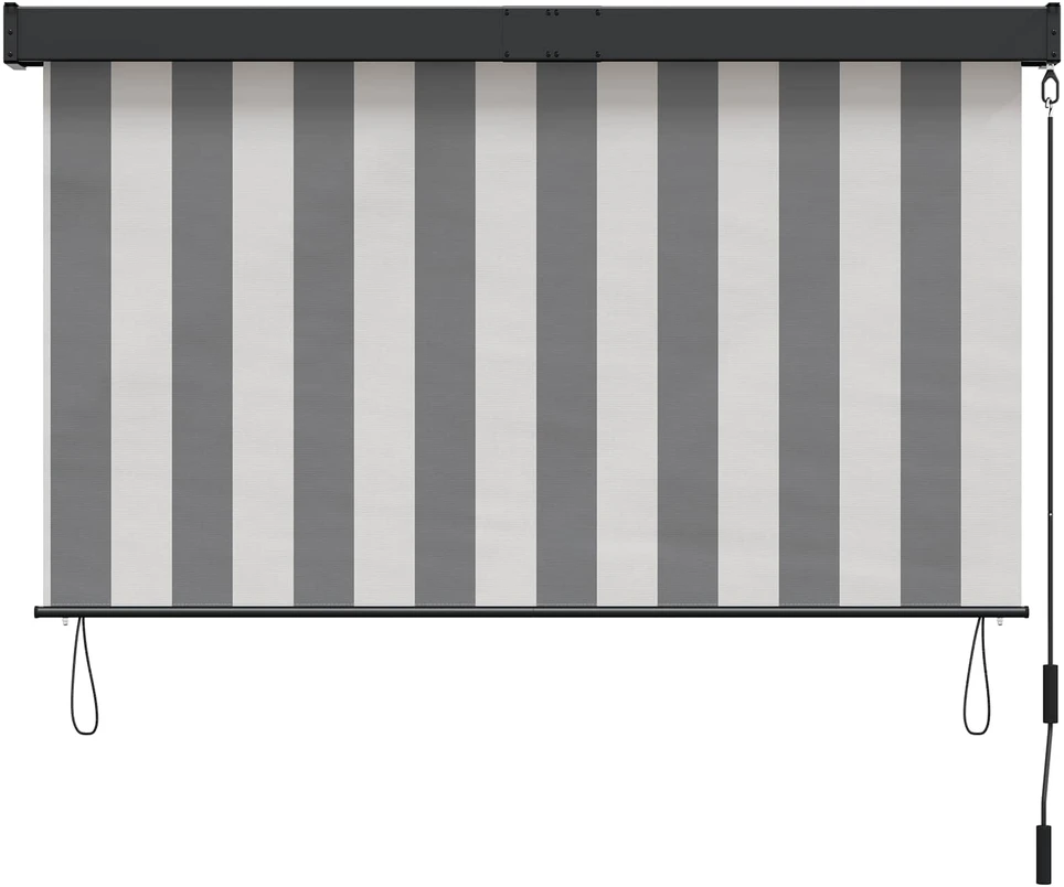 Roletas Antracito ir baltos 140 x 250 cm Audinys ir aliuminis