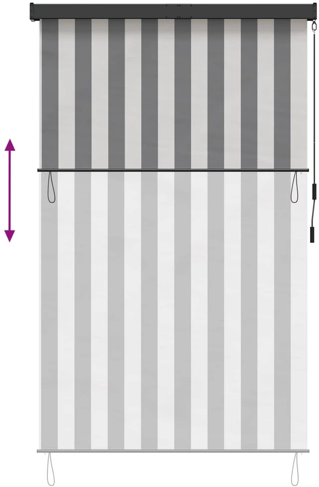 Roletas Antracito ir baltos 140 x 250 cm Audinys ir aliuminis