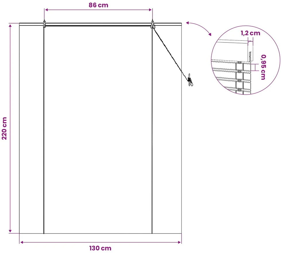 Roletas Gamta 130 x 220 cm Bambukas