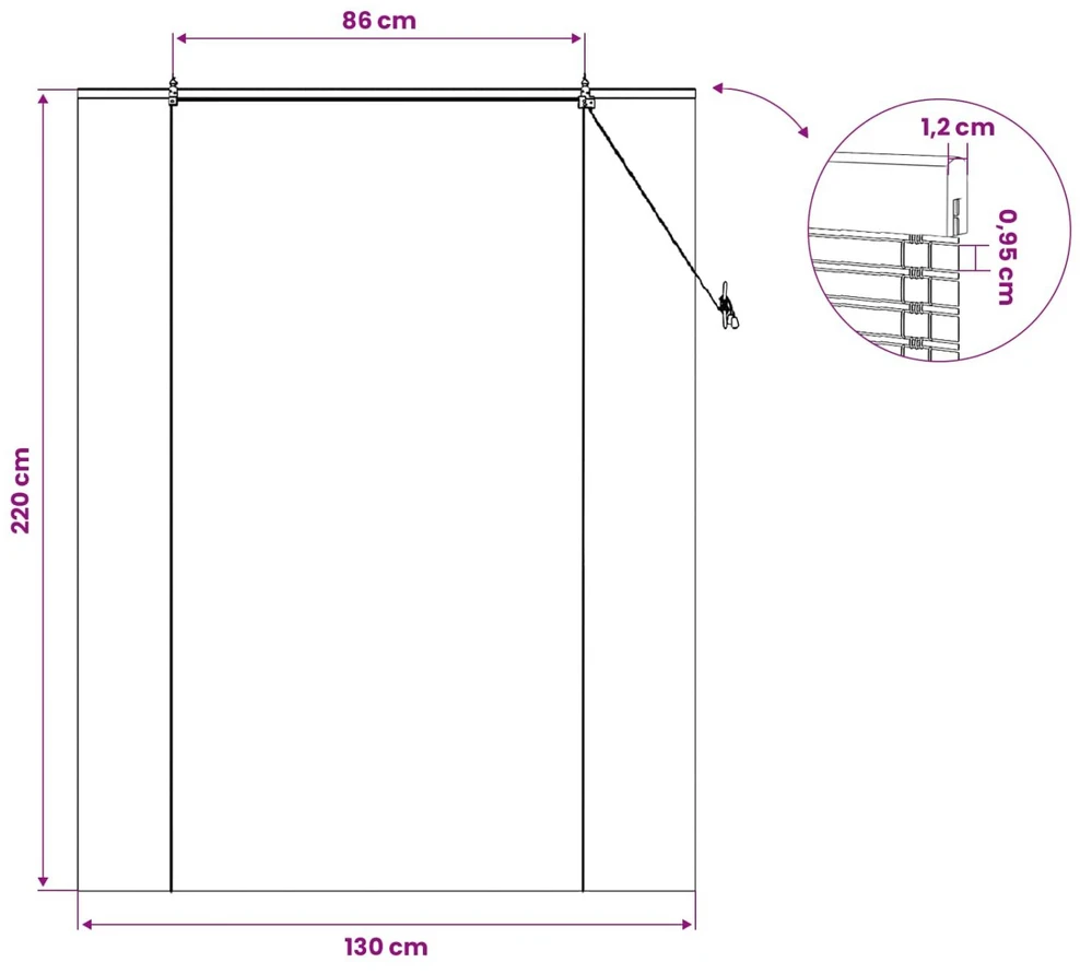 Roletas Gamta 130 x 220 cm Bambukas