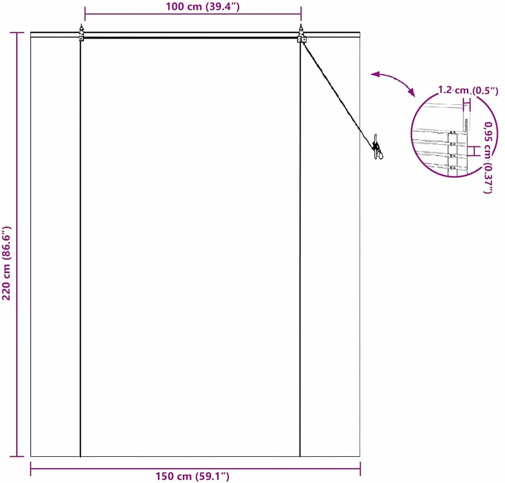 Roletas Gamta 150 x 220 cm Bambukas