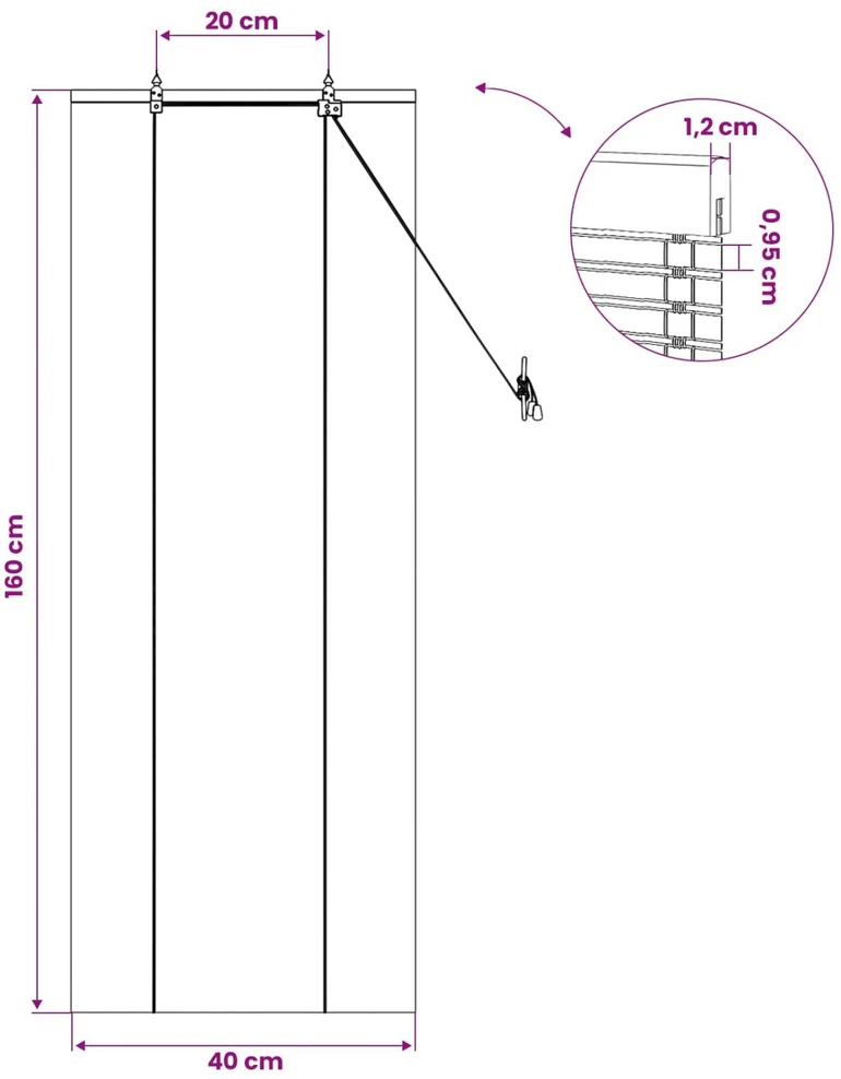 Roletas Gamta 40 x 160 cm Bambukas