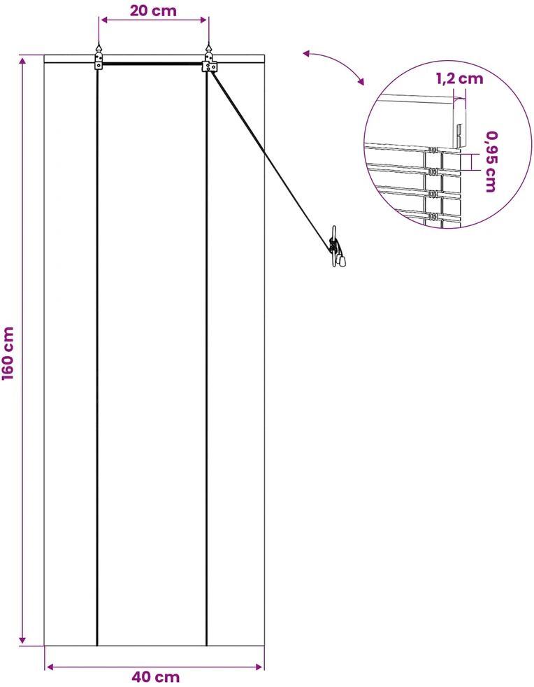 Roletas Gamta 40 x 160 cm Bambukas