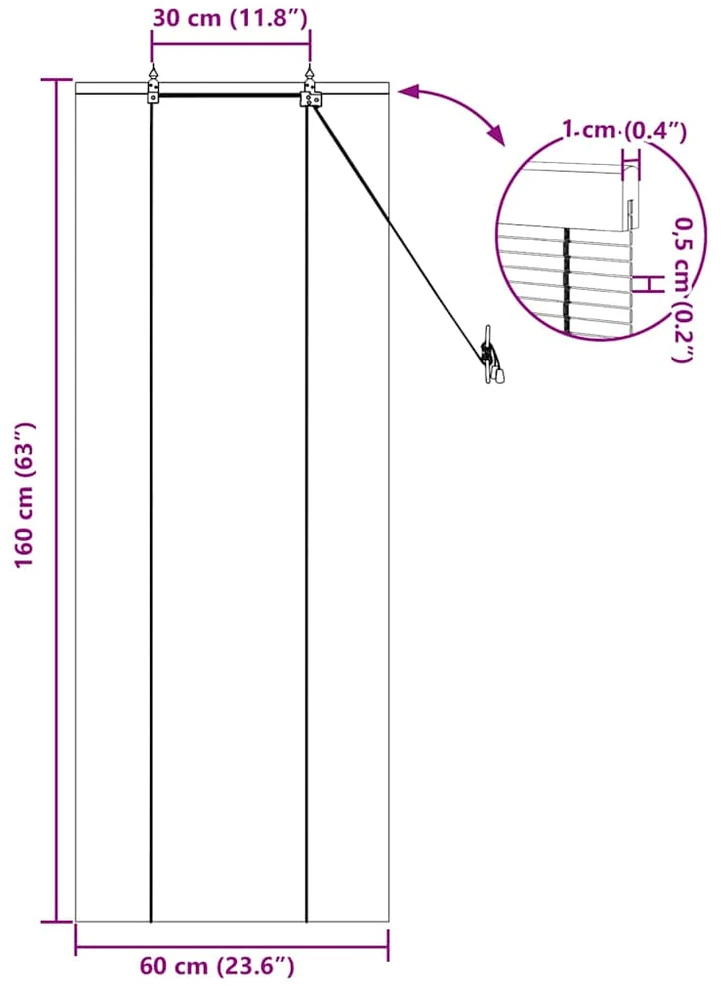 Roletas Gamta 60 x 160 cm Bambukas