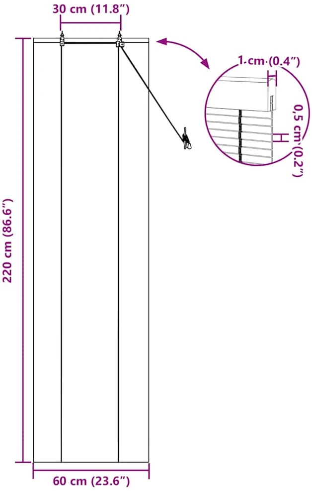 Roletas Gamta 60 x 220 cm Bambukas