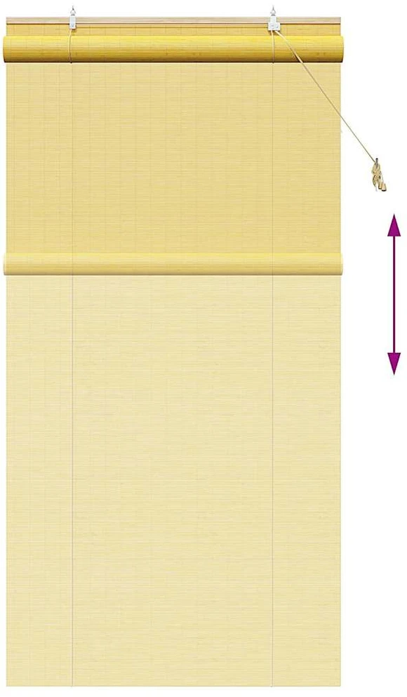 Roletas Geltona 110 x 220 cm Bambukas