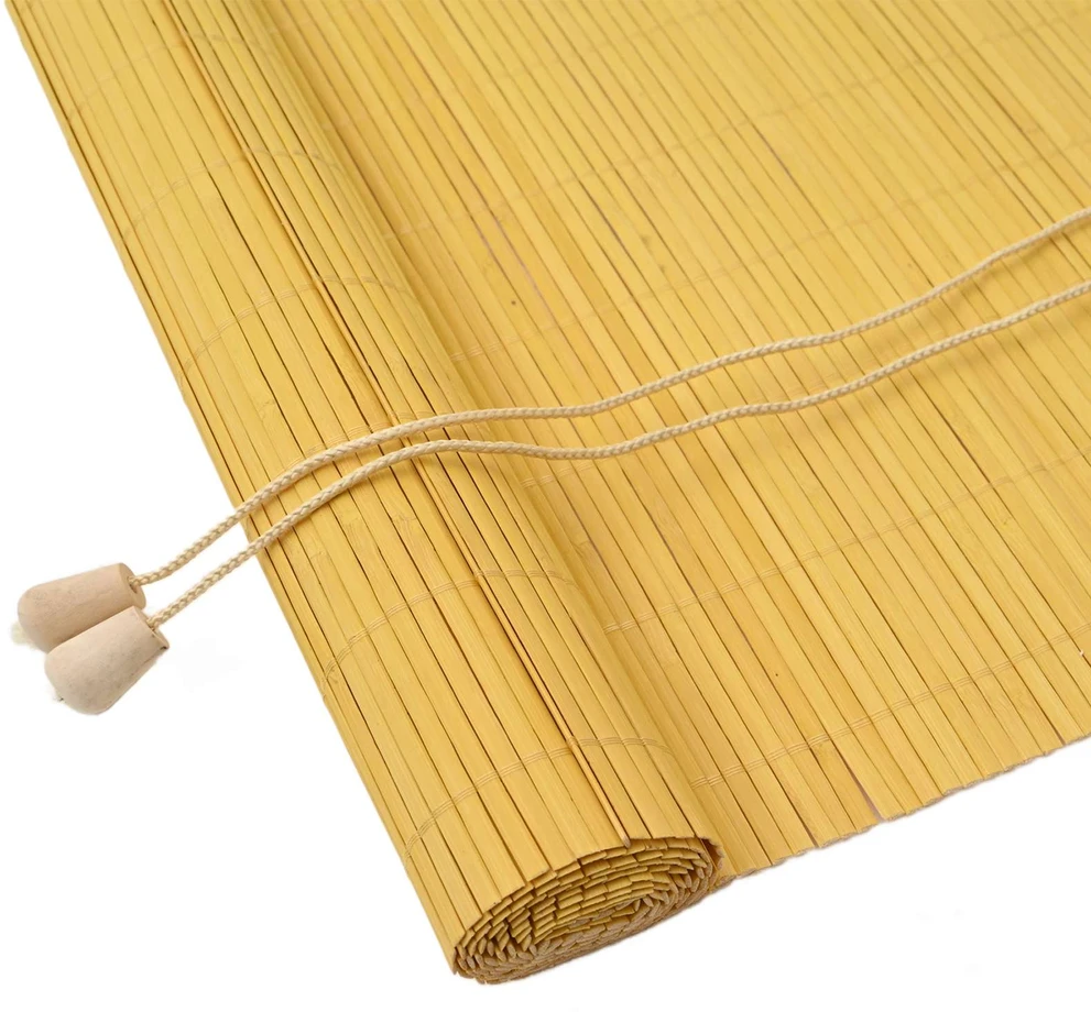 Roletas Geltona 90 x 220 cm Bambukas