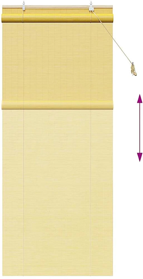 Roletas Geltona 90 x 220 cm Bambukas