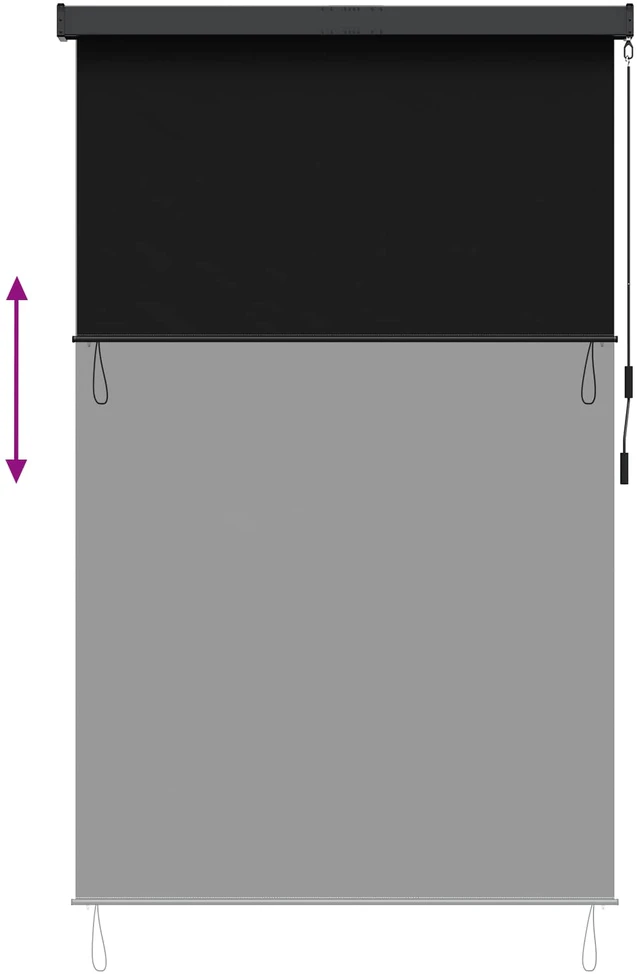 Roletas Juoda 100 x 250 cm Audinys ir aliuminis