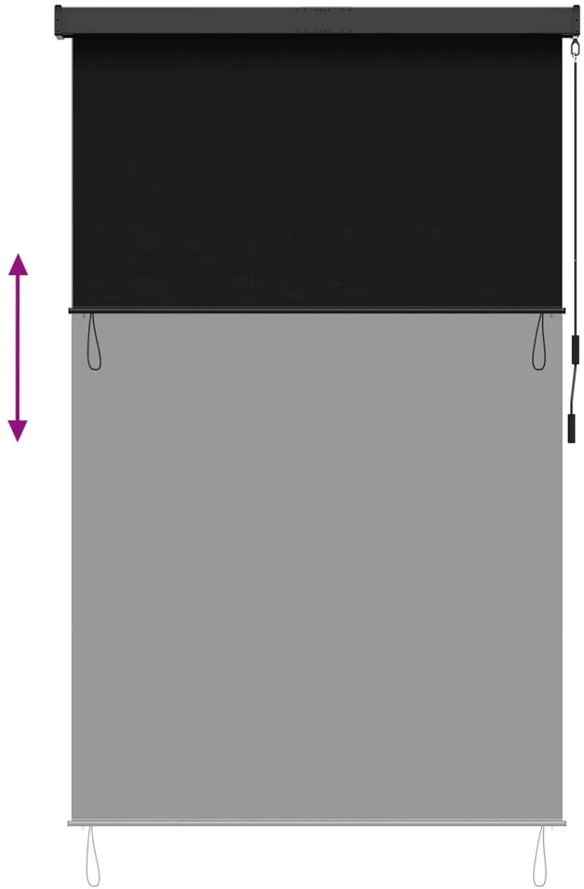Roletas Juoda 160 x 250 cm Audinys ir aliuminis