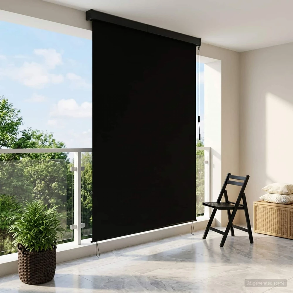 Roletas Juoda 60 x 250 cm Audinys ir aliuminis