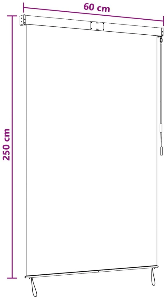 Roletas Juoda 60 x 250 cm Audinys ir aliuminis