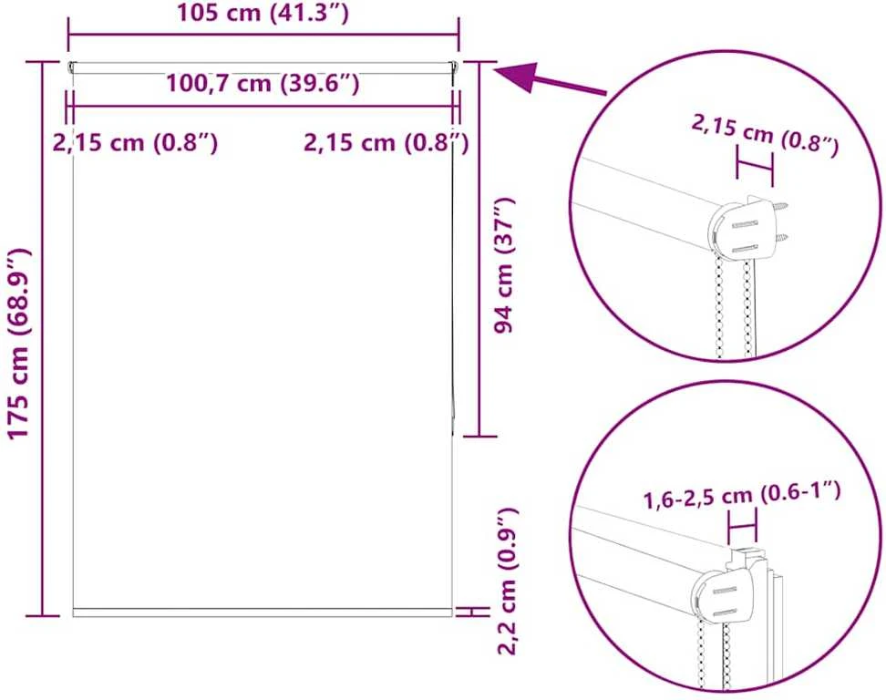 roletas juodas 105x175 cm audinio plotis 105x130 cm poliesteris