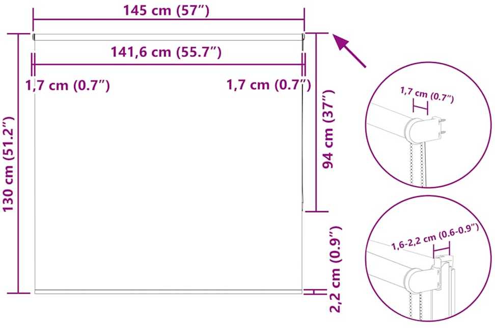 roletas kava 145x130 cm audinio plotis 141,6 cm poliesteris