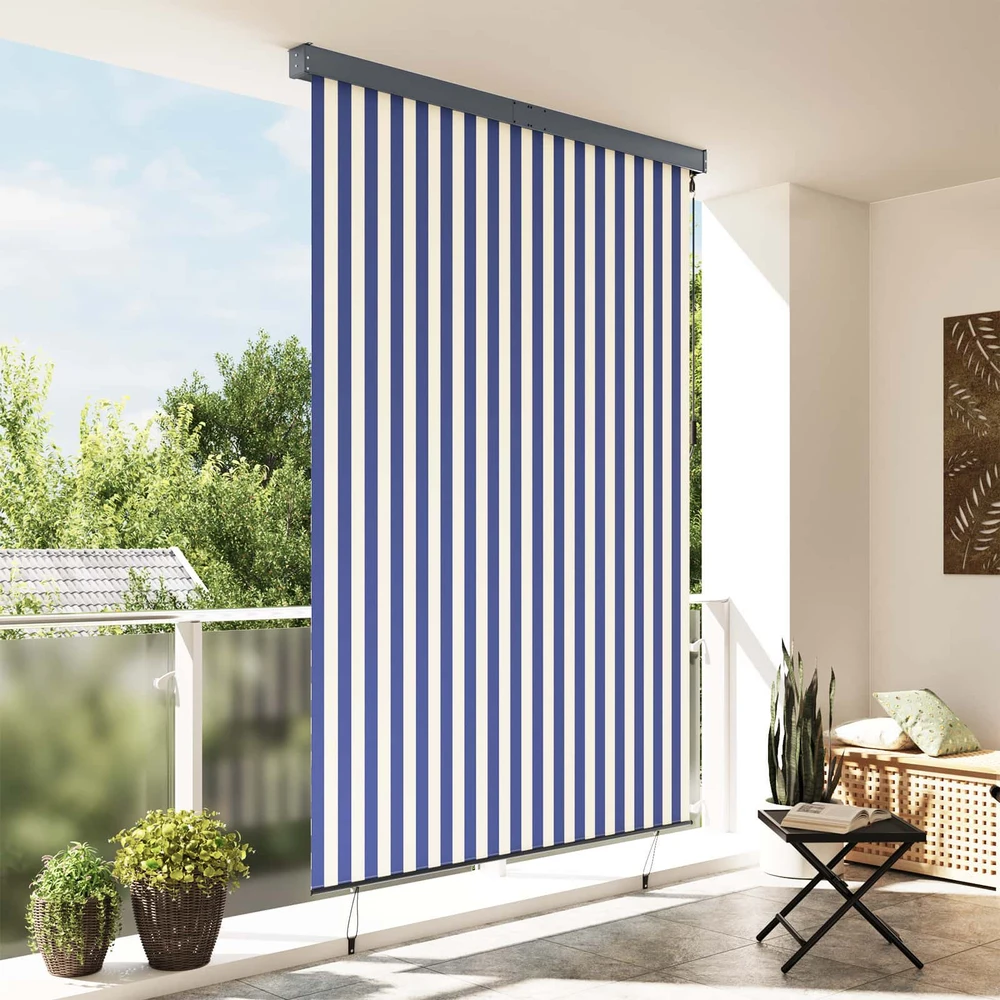 Roletas Mėlyna ir balta 180 x 250 cm Audinys ir aliuminis