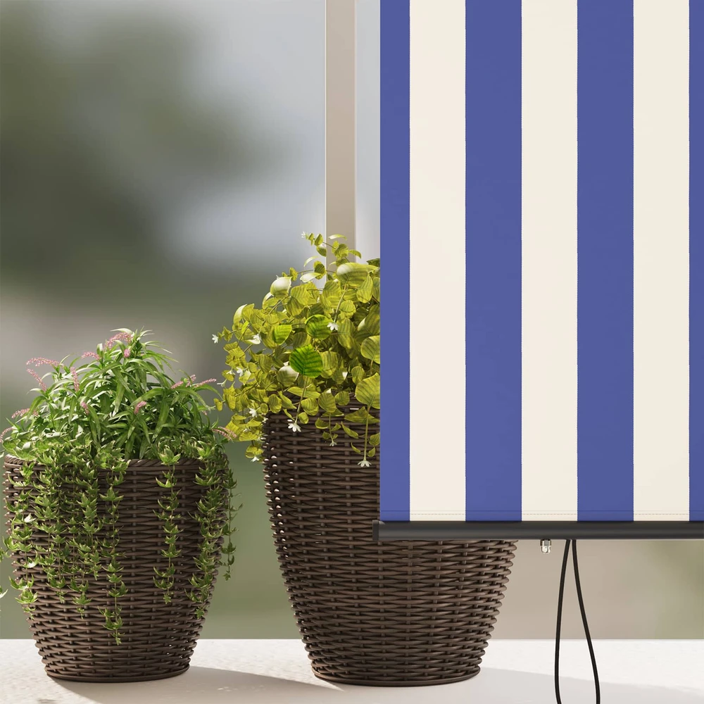 Roletas Mėlyna ir balta 180 x 250 cm Audinys ir aliuminis
