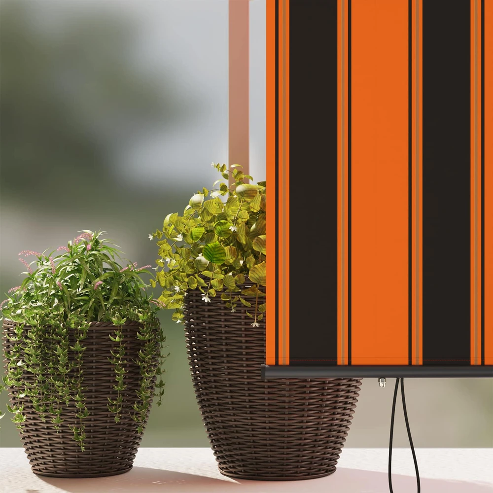 Roletas Oranžinė ir ruda 180 x 250 cm Audinys ir aliuminis