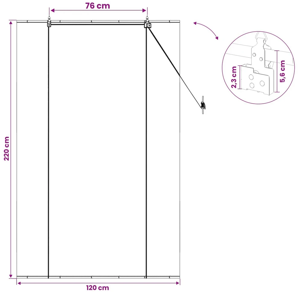 Roletas Pilka 120 x 220 cm Bambukas