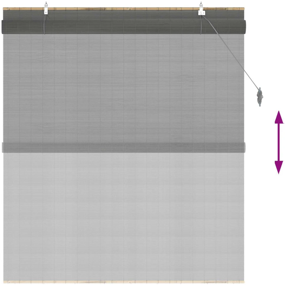 Roletas Pilka 130 x 160 cm Bambukas