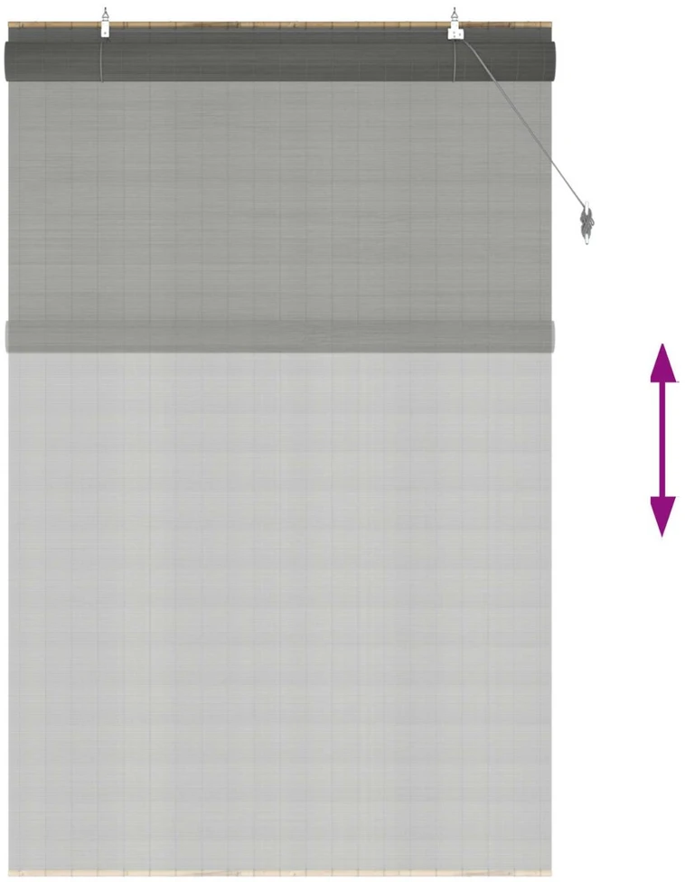 Roletas Pilka 130 x 220 cm Bambukas