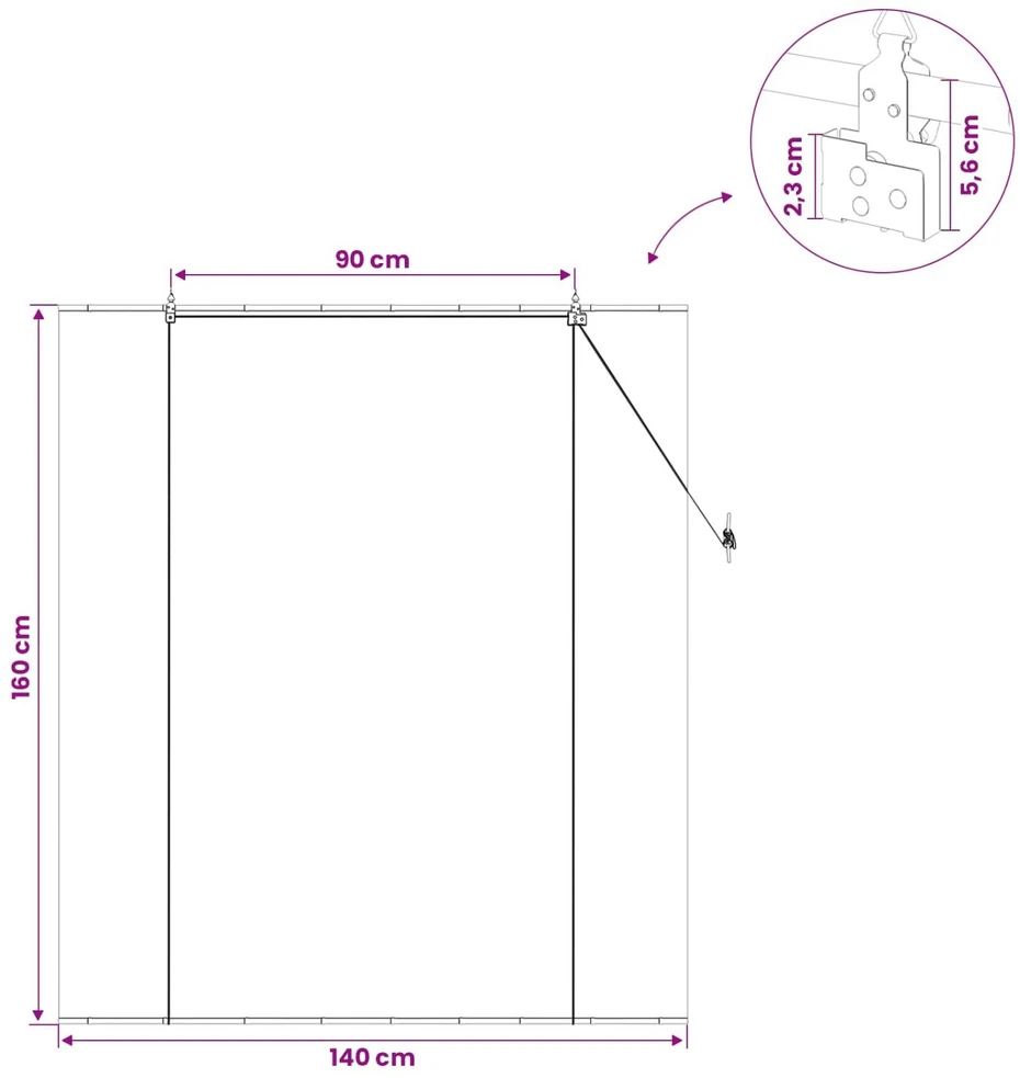 Roletas Pilka 140 x 160 cm Bambukas