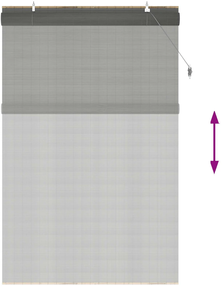 Roletas Pilka 160 x 220 cm Bambukas