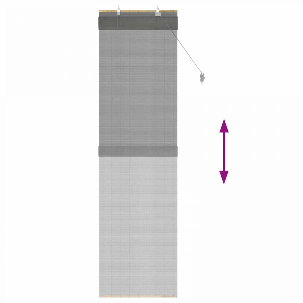 Roletas Pilka 40 x 220 cm Bambukas