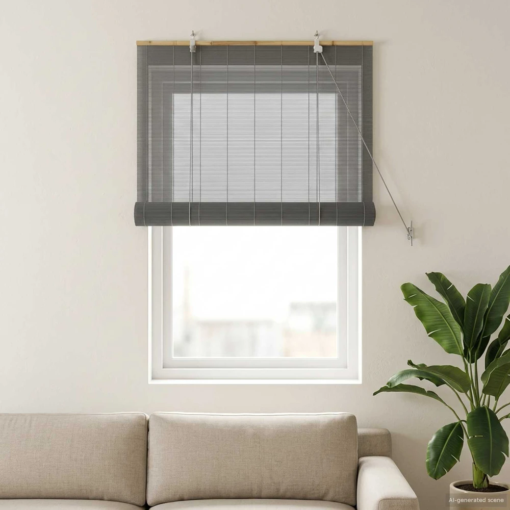 Roletas Pilka 60 x 160 cm Bambukas