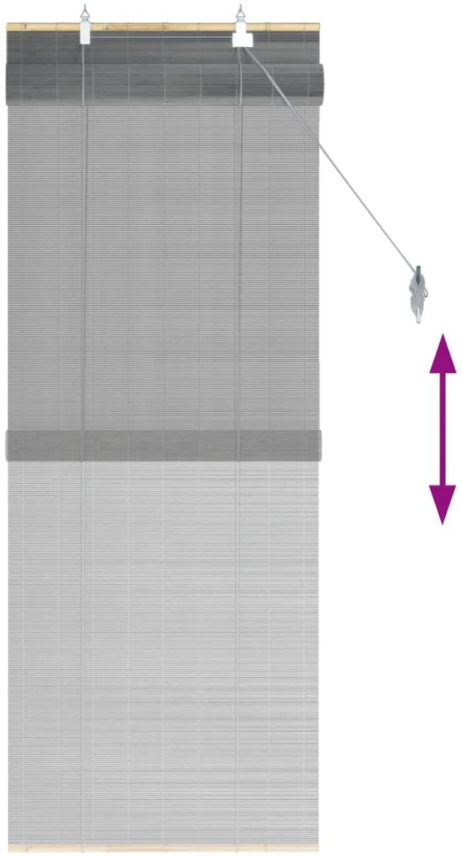 Roletas Pilka 60 x 160 cm Bambukas