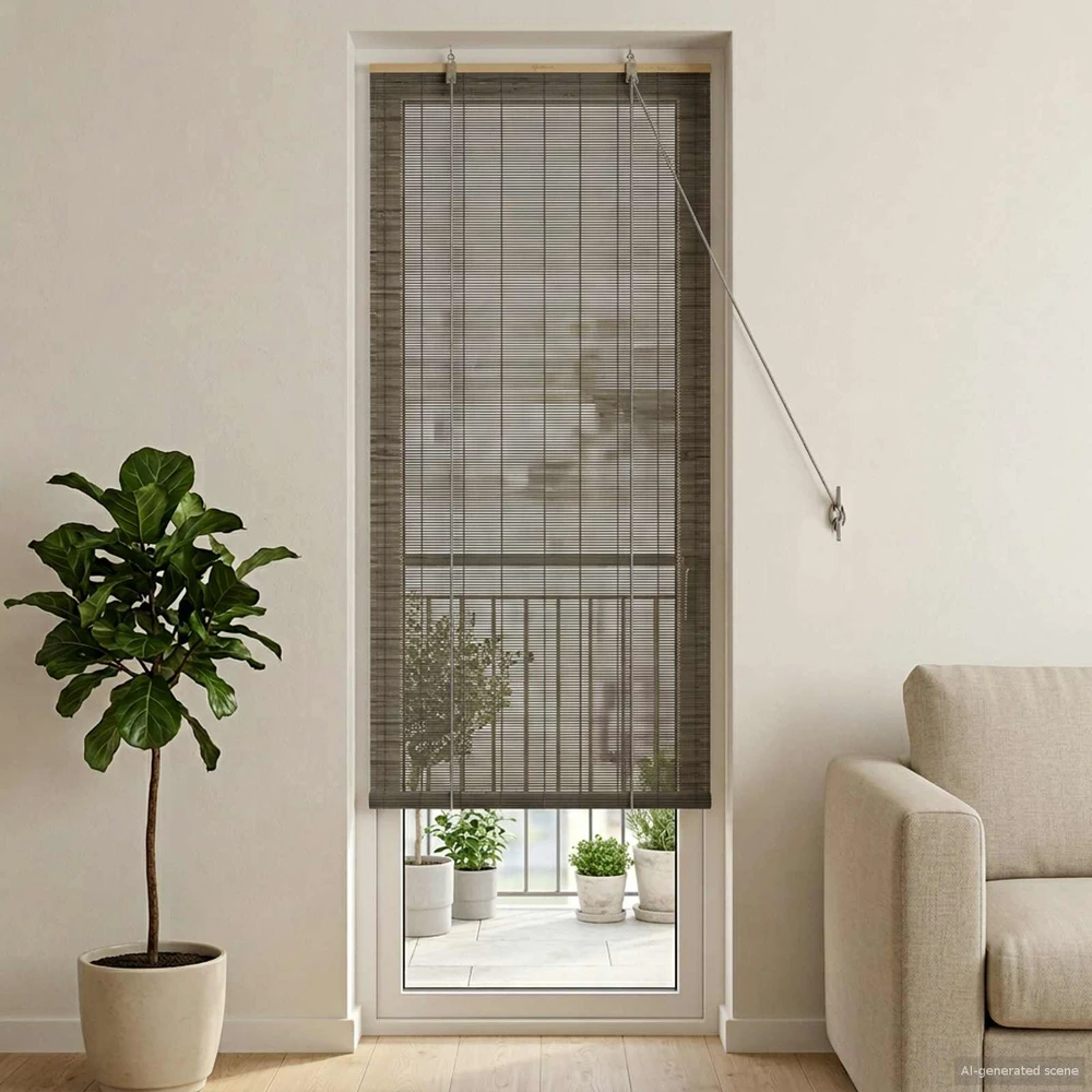 Roletas Pilka 70 x 220 cm Bambukas