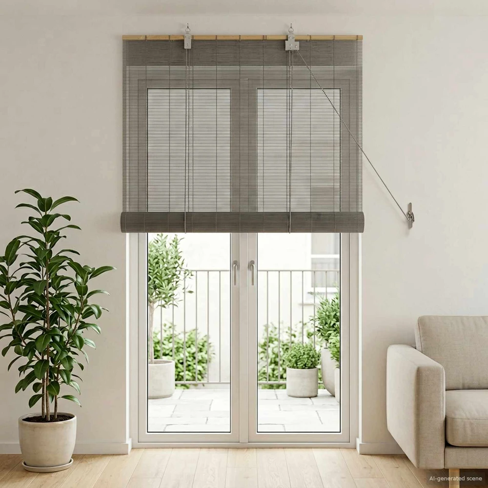 Roletas Pilka 80 x 220 cm Bambukas