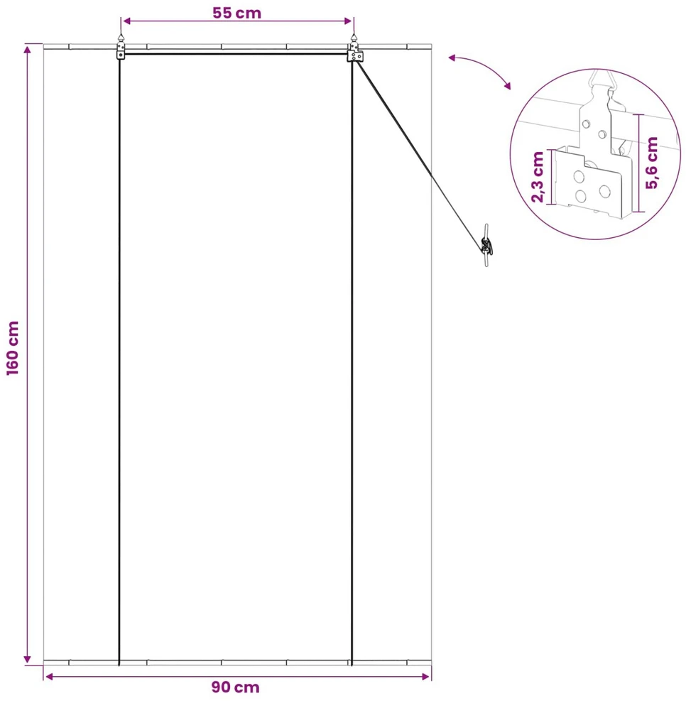 Roletas Pilka 90 x 160 cm Bambukas