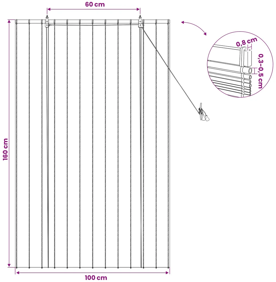 Roletas Ruda 100 x 160 cm Nendrės