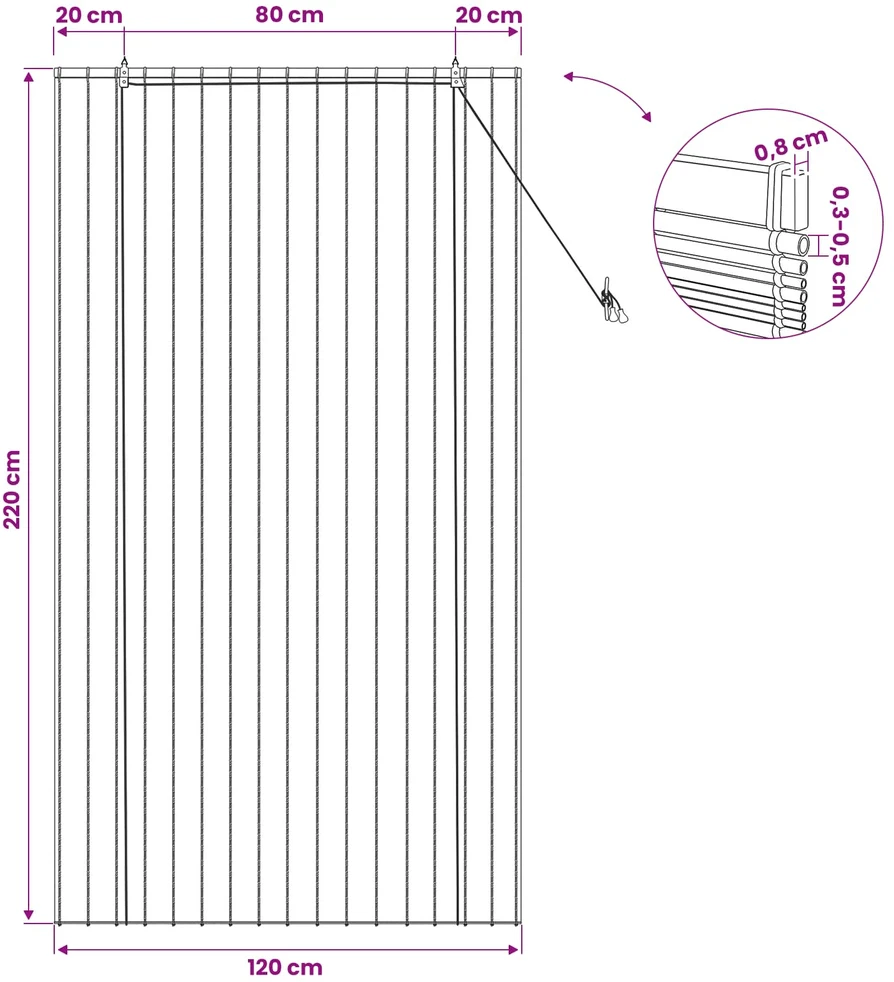 Roletas Ruda 120 x 220 cm Nendrės