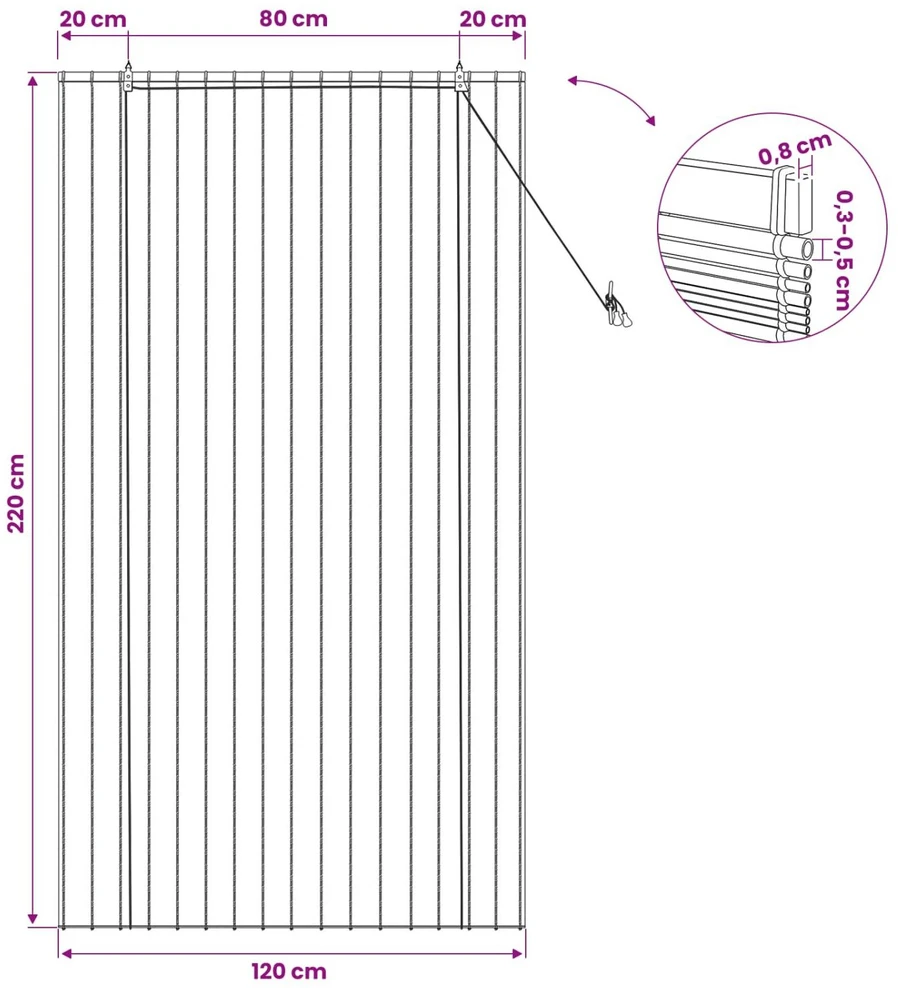 Roletas Ruda 120 x 220 cm Nendrės