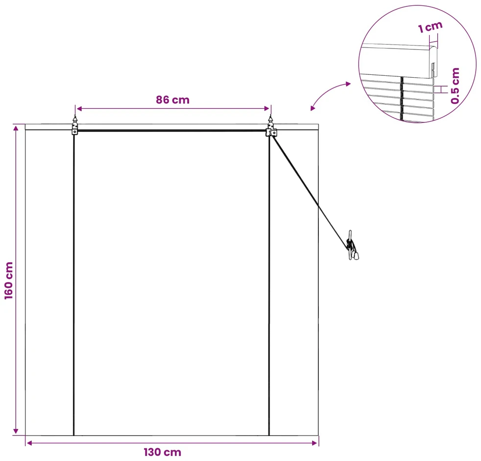 Roletas Ruda 130 x 160 cm Bambukas