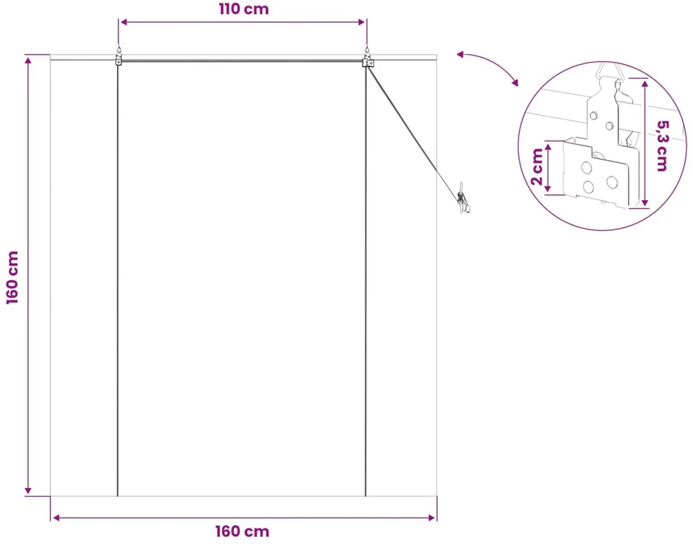 Roletas Ruda 160 x 160 cm Bambukas